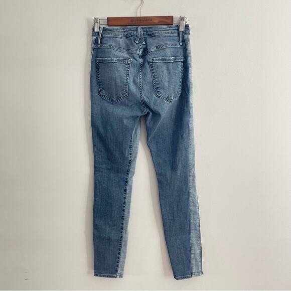 Good American Women’s Good Waist Two Tone Denim Jeans High Rise Skinny Blue 2/26 - Picture 3 of 9